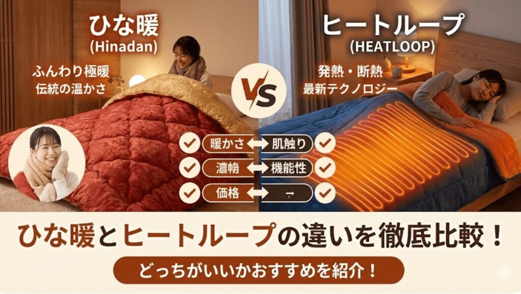 ひな暖とヒートループの違いを比較